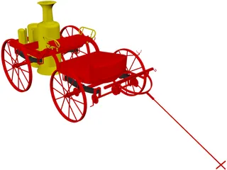 Steam Car 3D Model preview