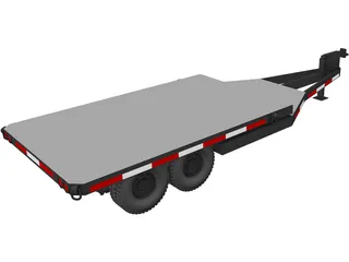 Flatbed Trailer 3D Model preview