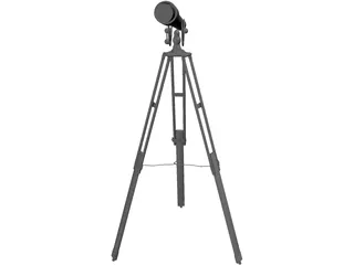 Brass Telescope on Stand 3D Model preview