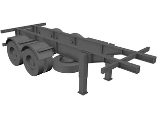 Trailer 20 feet 3D Model preview