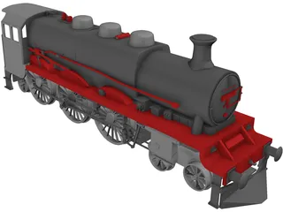 Steam Locomotive 3D Model preview