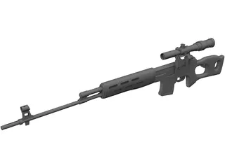 SVD Dragunov 3D Model preview