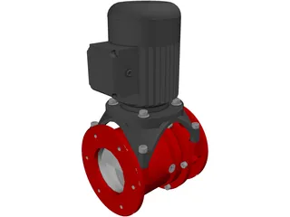 Screw Pump and Motor 3D Model preview