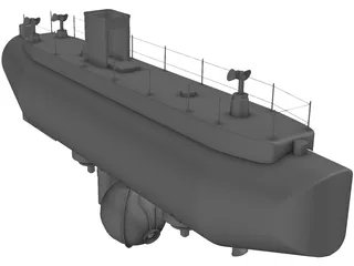Trieste Submarine 3D Model preview