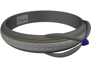 Platinum Engraved Ring 3D Model preview
