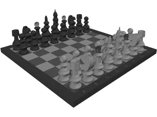 Chess Set 3D Model preview
