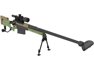 Sniper Rifle 3D Model preview