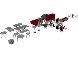 Furniture Set 3D Model preview