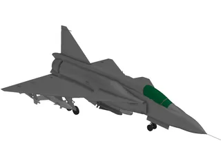 SAAB AJ-37 Viggen 3D Model preview