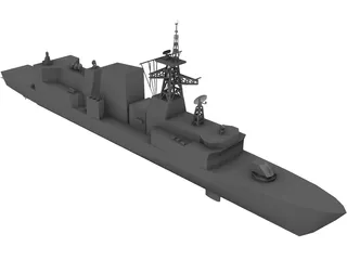 Halifax Class Frigate 3D Model preview