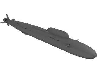 Yasen Class Submarine 3D Model preview