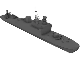 As-Siddiq class missile boat 3D Model preview