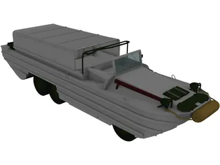 Amphibian Duck 3D Model preview