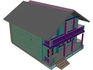 Wooden House 3D Model preview