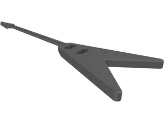 Flying V Neck Electric Guitar Body 3D Model preview