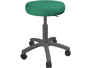 Exam Stool 3D Model preview