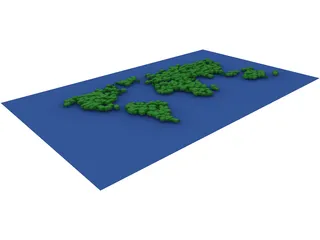 Digital World Map 3D Model preview