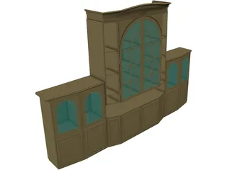 Wooden Shelf 3D Model preview