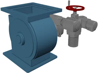 Silo Flow Control Valve 3D Model preview