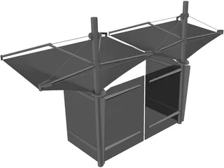 Bus Stop Shelter 3D Model preview
