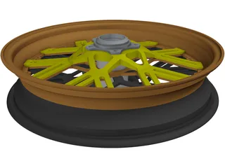 Motorcycle Rim Racing 3D Model preview