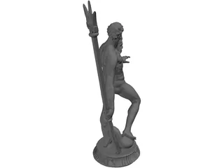 Neptune Statue 3D Model preview