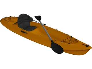 Kayak Canoe 3D Model preview