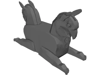 Huma Bird Ancient Persian Sculpture 3D Model preview
