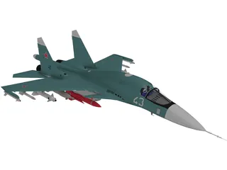 Sukhoi Su-34 Fullback 3D Model preview