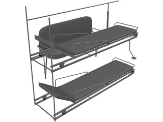Rear Seats for Ambulance 3D Model preview