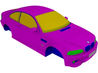 BMW M3 Body 3D Model preview