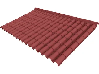 Spanish Roof Tiles 3D Model preview