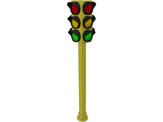Traffic Light 3D Model preview
