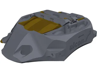 Brake Caliper Alcon GT 3D Model preview