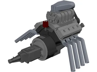 Hemi 392 Engine 3D Model preview