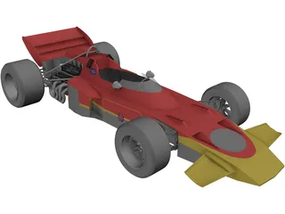 Lotus 72C F1 Car 3D Model preview