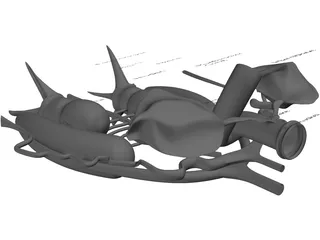Frog Male Anatomy 3D Model preview