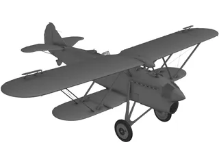 Fiat CR.42 3D Model preview
