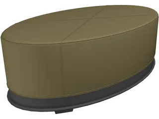 Oval Taburet 3D Model preview