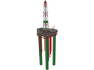 Oil Platform 3D Model preview