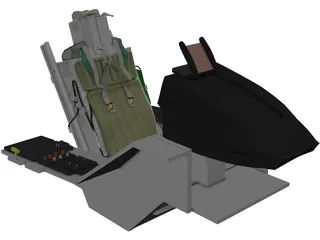 F-16 Ejection Seat 3D Model preview