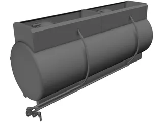 Truck Mount Fiberglass Chemical Tank 3D Model preview