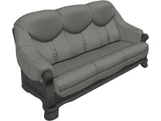 Sofa Leather 3D Model preview