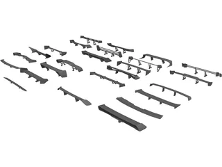 Spoiler Collection 3D Model preview