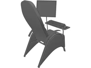 Chair with Workstation 3D Model preview