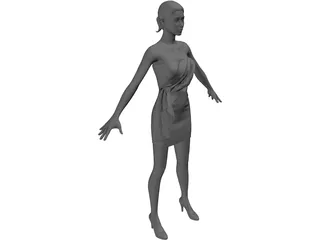 Girl Suits a Towel 3D Model preview