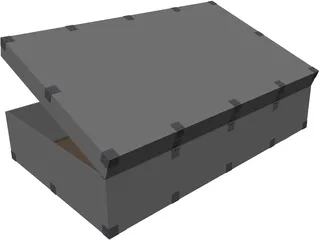 Wooden Coffee Chest with Stainless Latches 3D Model preview