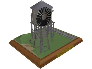 Windmill and Water Tower 3D Model preview