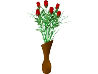 Vase with Flowers 3D Model preview