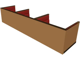 Booth Seating 3D Model preview